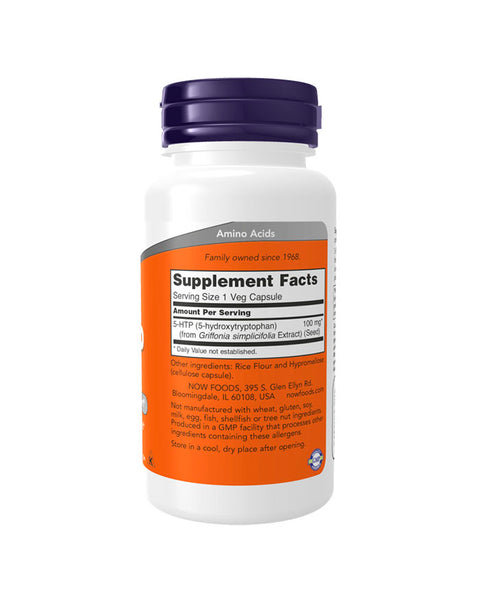 5-HTP 100mg - 120 Cápsulas - Now Foods