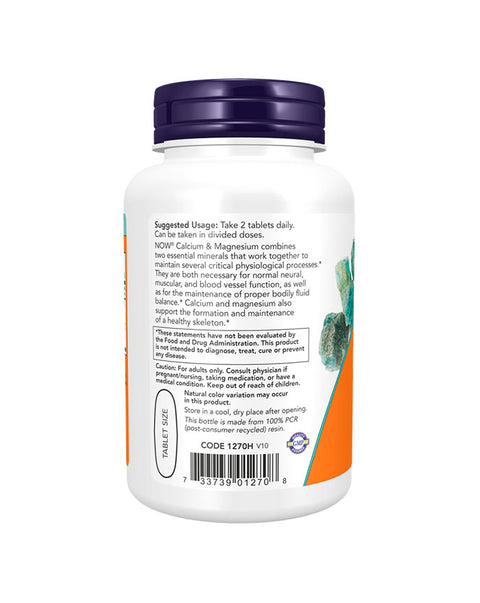 Calcium & Magnesium - 100 Comprimidos - Now Foods