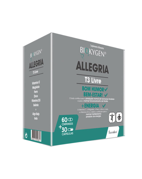 Allegria T3 Free - 60 Tablets + 30 Capsules - Biokygen Fharmonat - Fharmonat