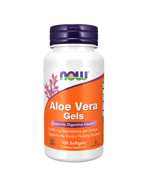 Aloe Vera Gels 10000mg - 100 Cápsulas - Now Foods