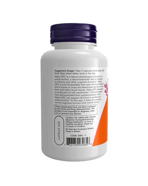 Alpha GPC 300mg - 60 Cápsulas - Now Foods