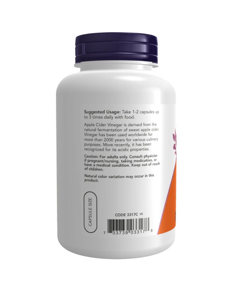 Vinagre de Sidra de Maça 450mg - 180 Cápsulas - Now Foods