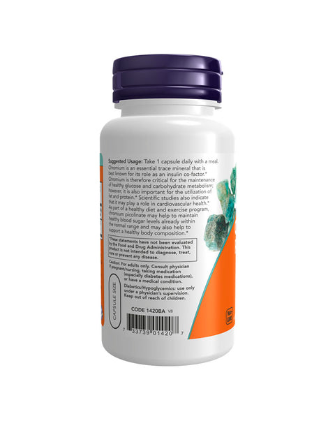 Chromium Picolinate 200mcg - 100 Cápsulas - Now Foods