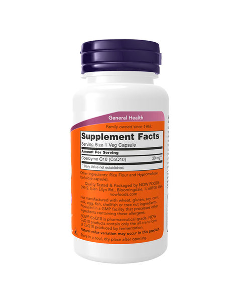 CoQ10 30mg - 60 Capsules - Now Foods