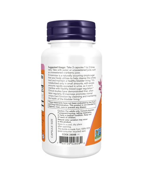 D-Manose 500mg - 120 Cápsulas - Now Foods