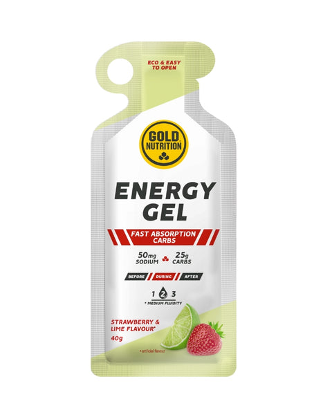 Energy Gel Morango e Lima - Caixa 16uni x 40g - Gold Nutrition