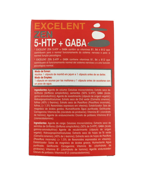 Excelente Zen 5-HTP + Gaba - 60 Cápsulas - Farmoplex