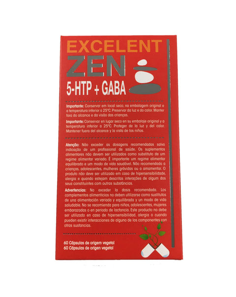 Excelent Zen 5-HTP + Gaba - 60 Cápsulas - Farmoplex