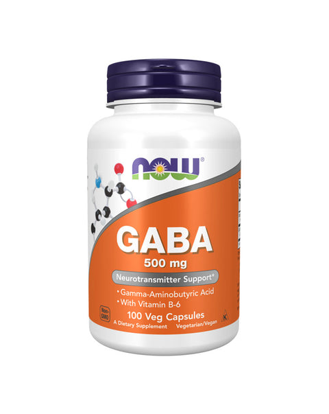 Gaba 500mg con Vitamina B6 - 100 Cápsulas - Now Foods