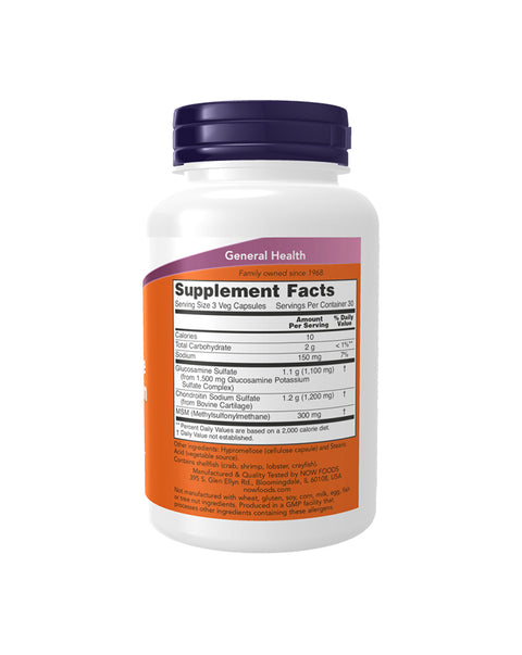 Glucosamina, Condroitina y MSM - 90 Cápsulas - Now Foods