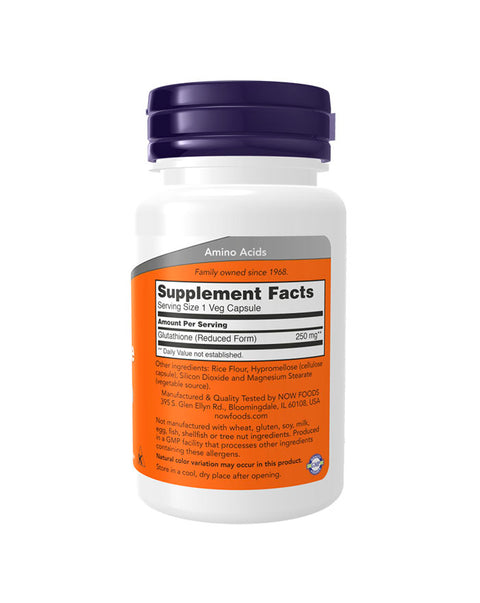 Glutathione 250mg - 60 Cápsulas - Now Foods