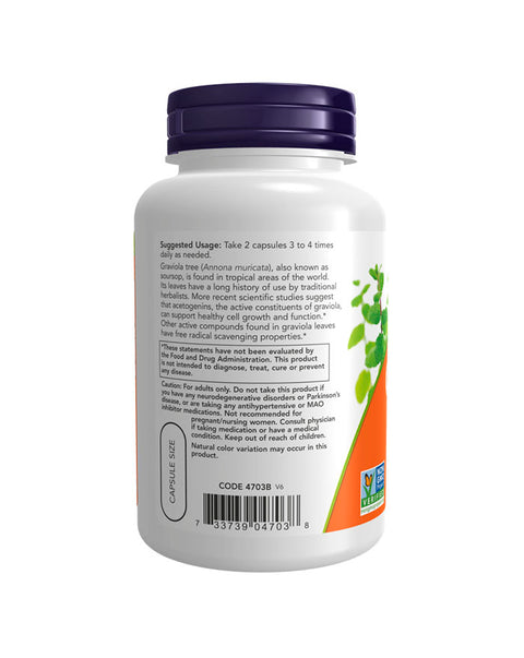 Graviola 500mg - 100 Cápsulas - Now Foods