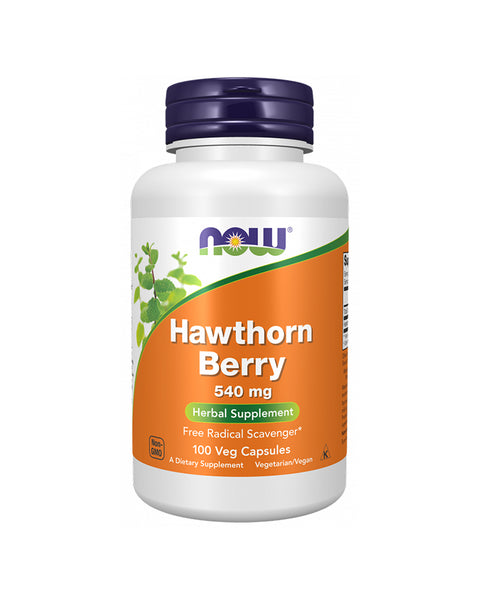 Crataegus Espinheiro Alvar Hawthorne Berry 540mg - 100 Cápsulas - Now Foods