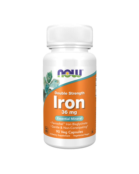 Iron 36mg Double Strenght - 90 Cápsulas - Now Foods