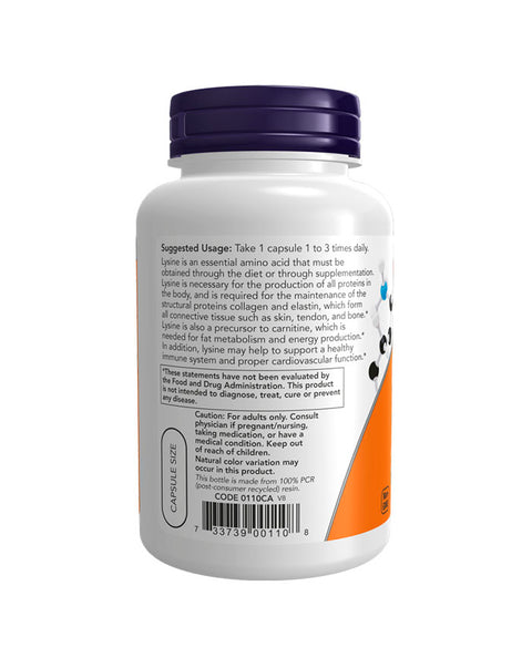 L-Lysine 500mg - 100 Capsules - Now Foods