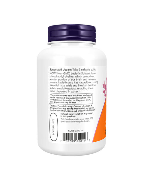 Lecitina de Soja 1200mg - 100 Cápsulas - Now Foods