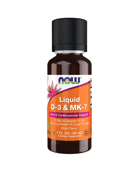 Vitamina D3 & K2 MK-7 Líquida (2500ui / 100mcg) - 30ml - Now Foods