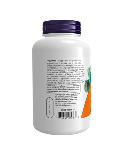 Magnesio 400 mg - 180 Cápsulas - Now Foods