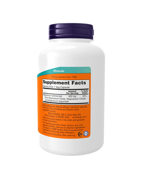 Magnesium 400mg - 180 Capsules - Now Foods