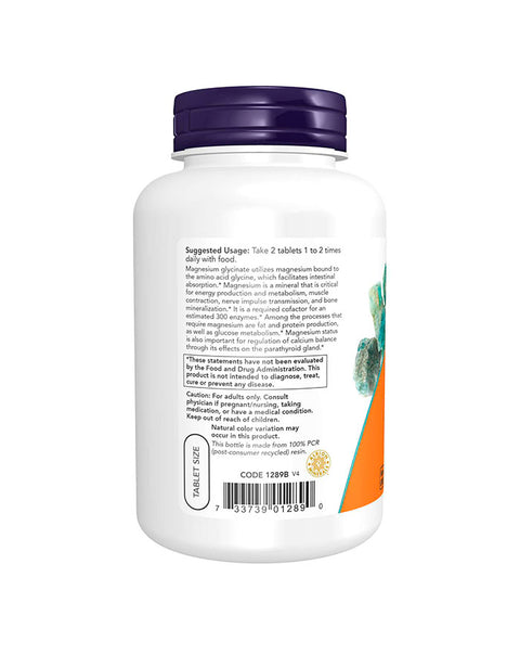 Magnesium Glycinate - 180 Comprimidos - Now Foods