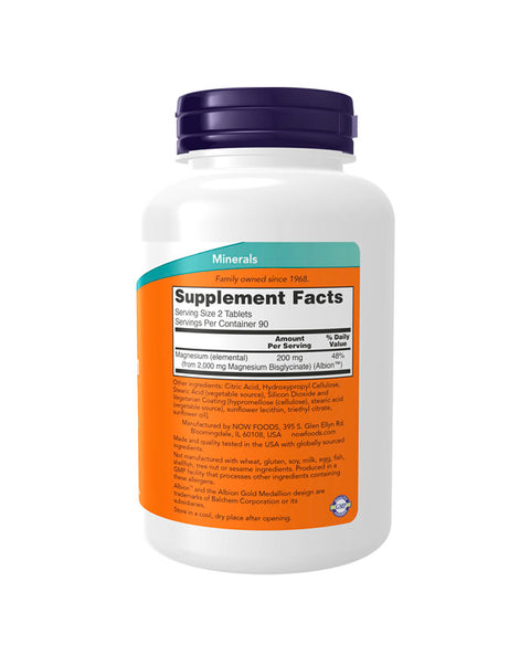 Magnesium Glycinate - 180 Tablets - Now Foods