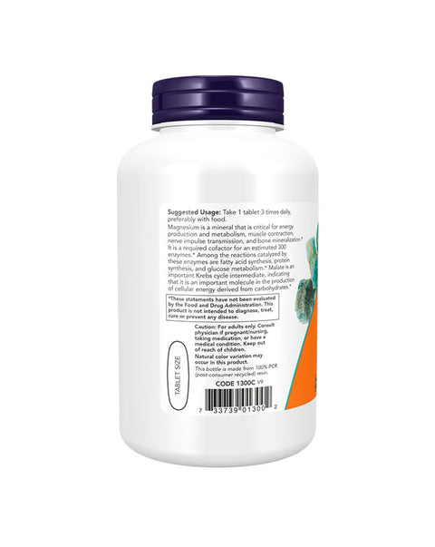 Malato de magnesio 1000 mg - 180 tabletas - Now Foods