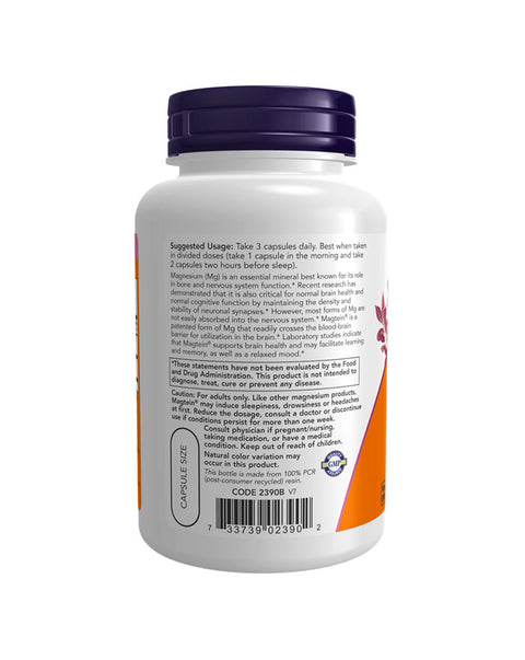 Magtein (L-treonato de magnesio) - 90 cápsulas - Now Foods