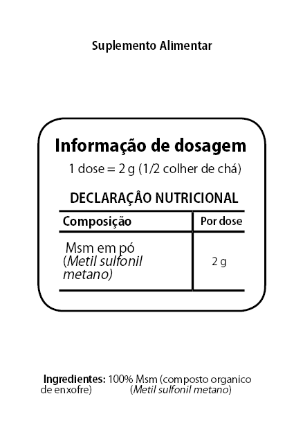 MSM em pó - 125 grs - Biosamara