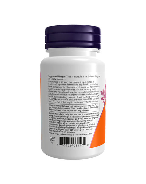 Nattokinase 100mg - 60 Cápsulas - Now Foods