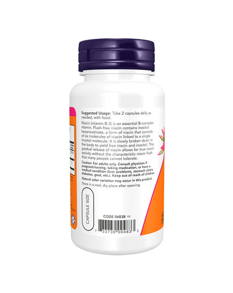 Niacin Flush Free 250mg - 90 Cápsulas - Now Foods