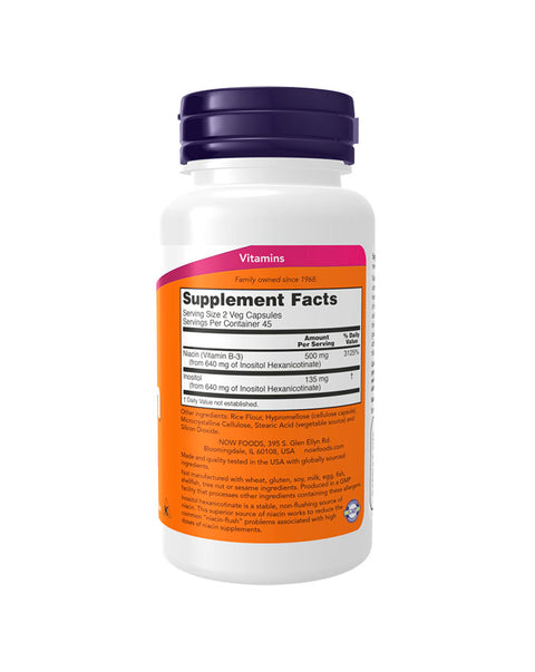 Niacin Flush Free 250mg - 90 Cápsulas - Now Foods