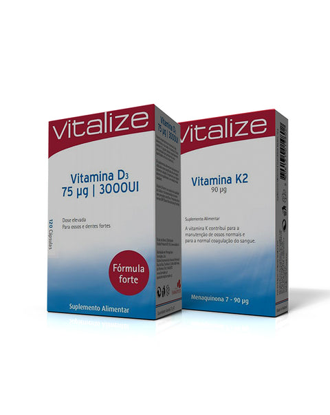 Pack Vitamina D3 3000ui + Vitamina K2 90μg - Vitalize