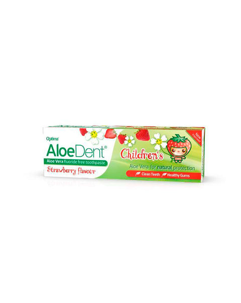 Pasta de Dentes para Criança S/ Flúor Sabor a Morango - 50ml - Aloe Dent