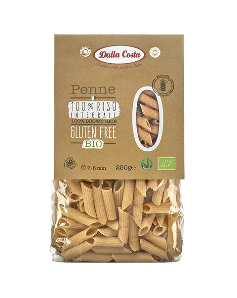 Penne de Arroz Integral S/ Glúten Bio - 250 grs - Dalla Costa