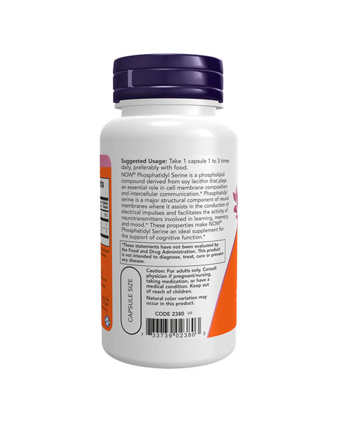 Phosphatidyl Serine 100mg - 60 Cápsulas - Now Foods