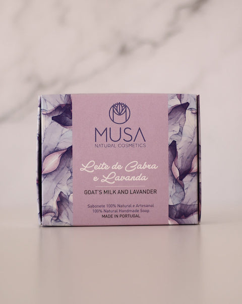 Sabonete de Leite de Cabra e Lavanda - 125 grs - Musa Natural Cosmetics