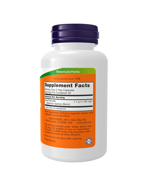 Saw Palmetto Berries 550mg - 100 Capsules - Now Foods