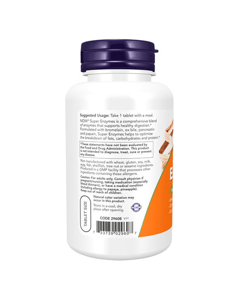 Super Enzymes - 90 Comprimidos - Now Foods