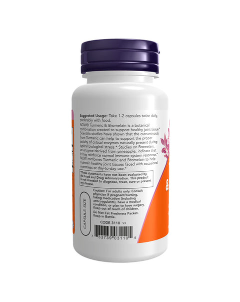 Turmeric &amp; Bromelain - 90 Capsules - Now Foods