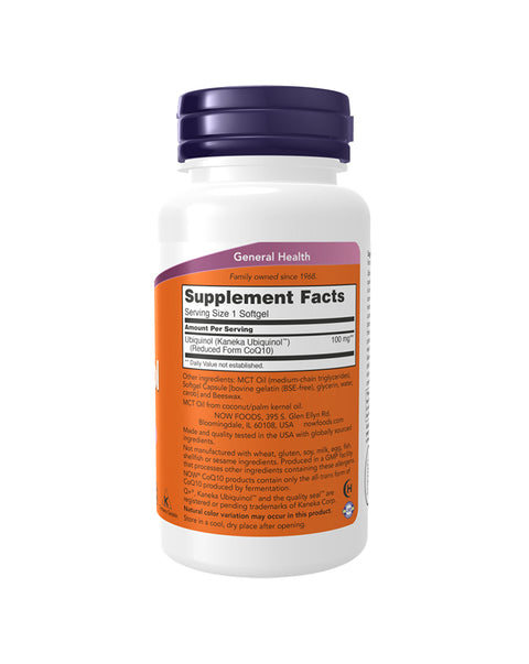 Ubiquinol 100 mg - 60 Cápsulas - Now Foods