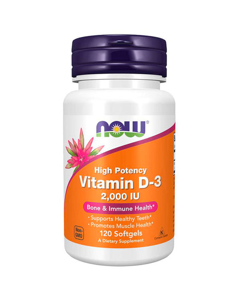 Vitamin D3 2000iu - 120 Capsules - Now Foods