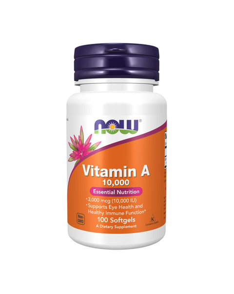 Vitamina A 10000ui - 100 Cápsulas - Now Foods