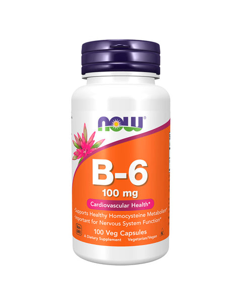 Vitamina B6 100mg - 100 Cápsulas - Now Foods