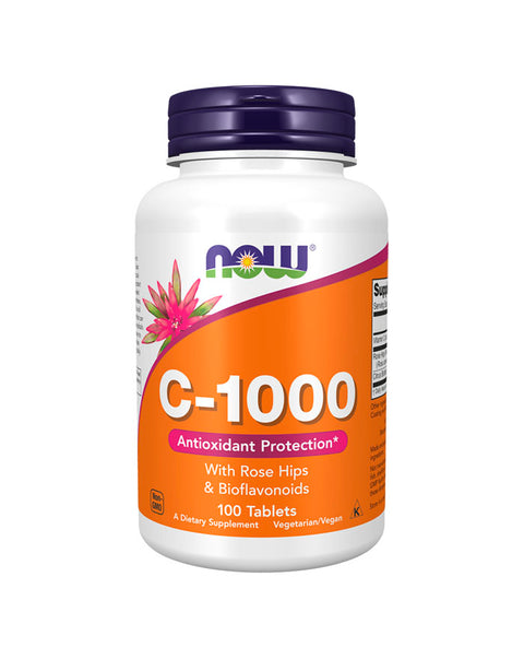 Vitamin C-1000 with Rosehip and Bioflavonoids - 100 Tablets - Now Foods