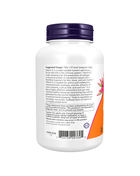 Vitamin C powder - Sodium Ascorbate Powder - 227g - Now Foods