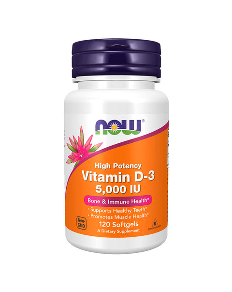 Vitamin D3 5000iu - 120 Capsules - Now Foods