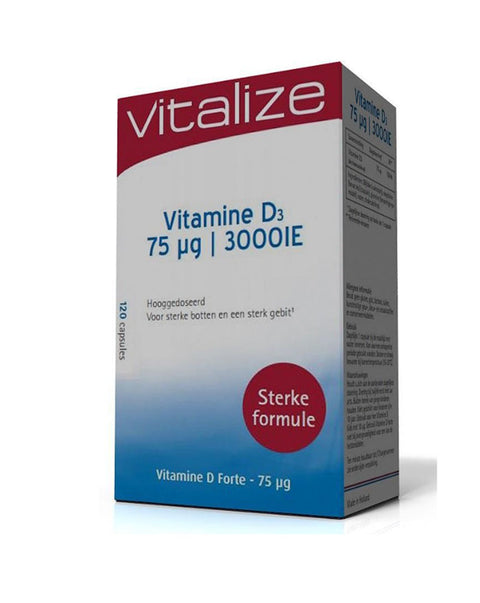 Vitamina D3 75mcg 3000iu - 120 Cápsulas - Vitalize